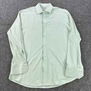 Mizzen+Main Shirt Mens Medium Green Spinnaker Trim Fit Performance Stretch